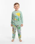 طقم بيجامة أولادي (أكمام طويلة) بتصميم "سعيد في الطبيعة"