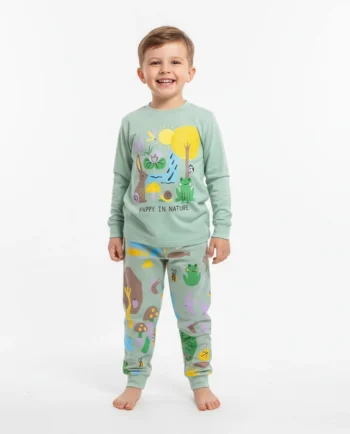 "Happy in Nature" Long-Sleeve Pajama Set for Boys